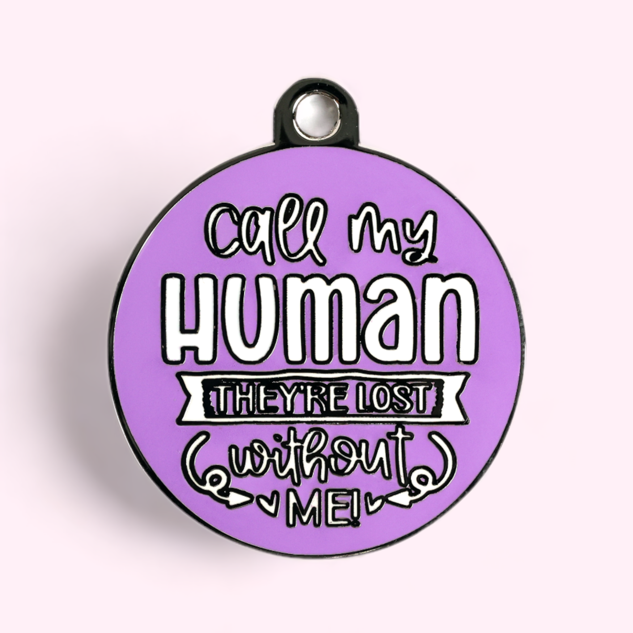 Pet ID Tag - Call my Human (Purple)