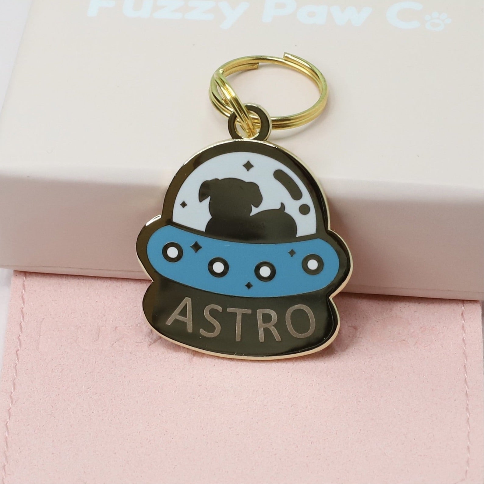 Pet ID Tag - Alien Spaceship