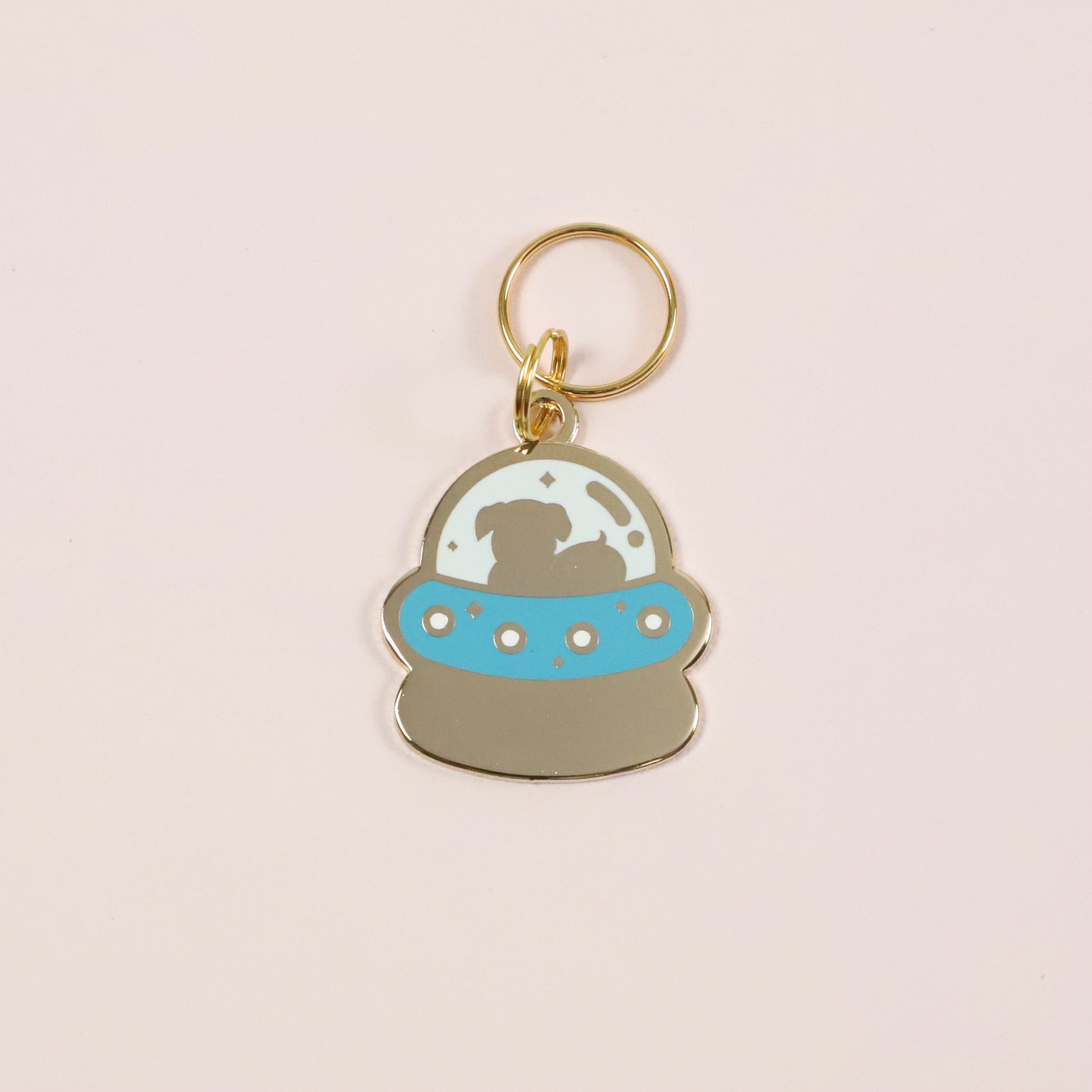 Pet ID Tag - Alien Spaceship